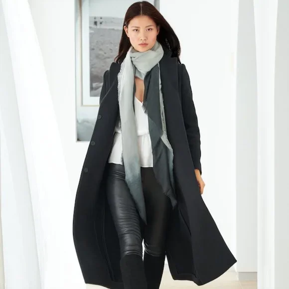 CUSHNIE GREY HORIZON OMBRE OVERSIZED SCARF 45" X 75" BRAND NEW IN PACKAGE - Picture 3 of 10